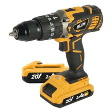 Blim Taladro Percutor a Bateria 20V 2Ah - 58Nm Par Maximo - 2 Velocidades 0-450/0-1800rpm - Incluye 2 Baterias y Maletin de Tran