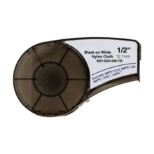 Brady M21-500-499-TB Cinta de Etiquetas Genericas de Nylon - Texto negro sobre fondo blanco - Ancho 12.7mm x 4.9 metros - 500 Et