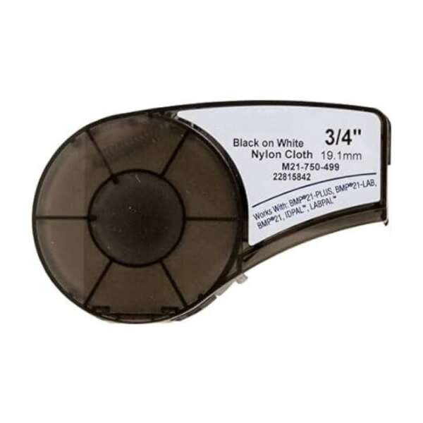 Brady M21-750-499-TB Cinta de Etiquetas Genericas de Nylon - Texto negro sobre fondo blanco - Ancho 19.1mm x 4.9 metros - 750 Et