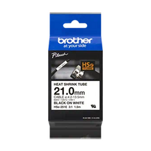 Brother HSe251E Cinta Tubo Termorretractil Original de Etiquetas para Cables - Texto Negro sobre Fondo Blanco - Ancho 21mm x 1.5