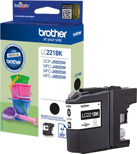 Brother LC221 Negro Cartucho de Tinta Original - LC221BKBP