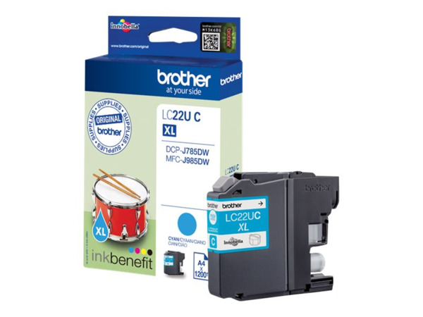 Brother LC22U Cyan Cartucho de Tinta Original - LC22UCBP