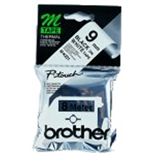 Brother MK221BZ Cinta No Laminada Original de Etiquetas - Texto Negro sobre Fondo Blanco - Ancho 9mm x 8 metros