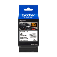 Brother TZeFX211 Cinta Laminada Flexible Original de Etiquetas - Texto negro sobre fondo blanco - Ancho 6mm x 8 metros