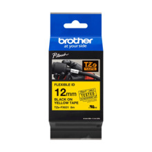 Brother TZeFX631 Cinta Laminada Flexible Original de Etiquetas - Texto negro sobre fondo amarillo - Ancho 12mm x 8 metros