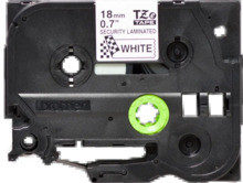 Brother TZeSE4 Cinta Laminada de Seguridad Original de Etiquetas - Texto negro sobre fondo blanco - Ancho 18mm x 8 metros