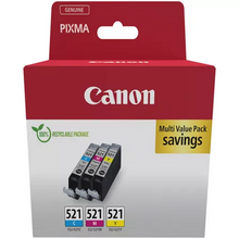 Canon CL521 Pack de 3 Cartuchos de Tinta Originales Cyan, Magenta y Amarillo - 2934B015