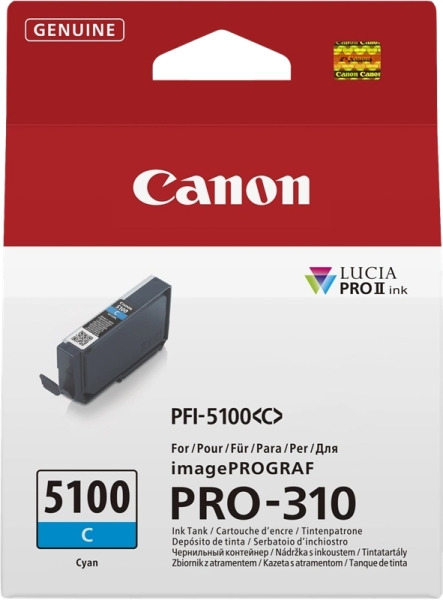 Canon PFI5100 Cyan Cartucho de Tinta Original - PFI5100C/6953C001