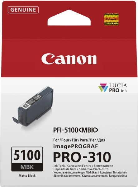 Canon PFI5100 Negro Mate Cartucho de Tinta Original - PFI5100MBK/6951C001