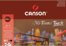 Canson Mi-Teintes Touch Bloc con 12 Hojas 350 g/mÂ² - TamaÃ±o 29.7 x 42cm - Superficie Microabrasiva Finamente Texturizada - Cer