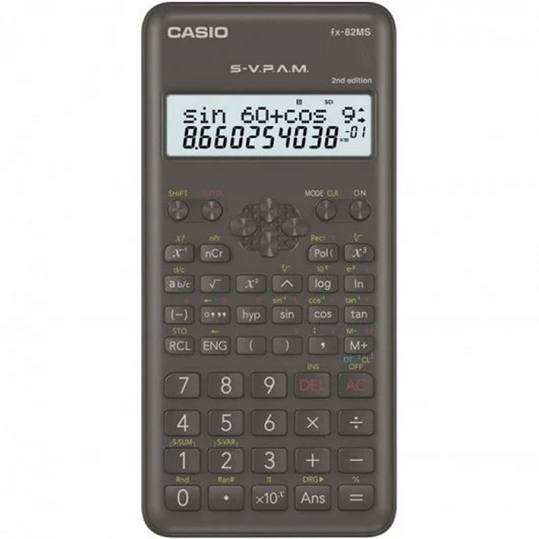Casio Calculadora Cientifica FX-82MS 2ª Ed.- Pantalla LCD de 2 Lineas - 240 Funciones Integradas - 8 Memorias de Variables - Cal