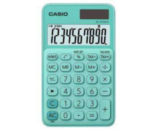 Casio SL-310UC Calculadora de Bolsillo - Calculo de Impuestos - Pantalla LCD de 10 Digitos - Solar y Pilas - Color Verde