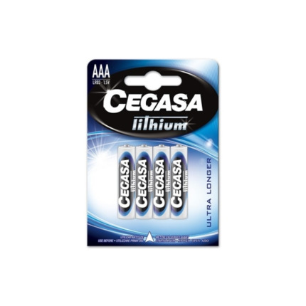 Cegasa Lithium Pack de 4 Pilas de Litio AAA LR03 1.5V