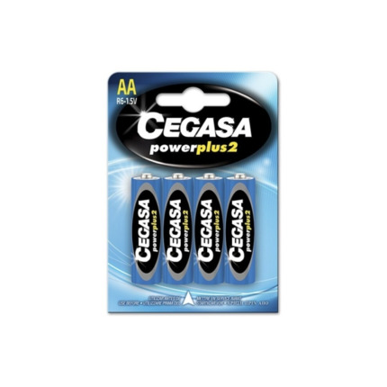 Cegasa Power Plus 2 Pack de 4 Pilas R6 AA - Pilas Salinas para Aparatos de Bajo Consumo