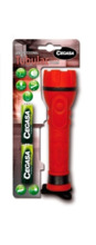 Cegasa Profesional Linterna de 3 LED - Cuerpo de Goma Antideslizante - Resistente a Golpes y Humedad - Funciona con 2 Pilas LR6