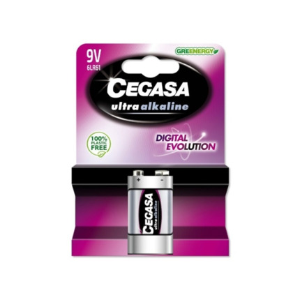 Cegasa Ultra Alcaline Pack de 1 Pila 6LR61 9V - Alta Tecnologia - Mas Capacidad, Potencia y Rendimiento