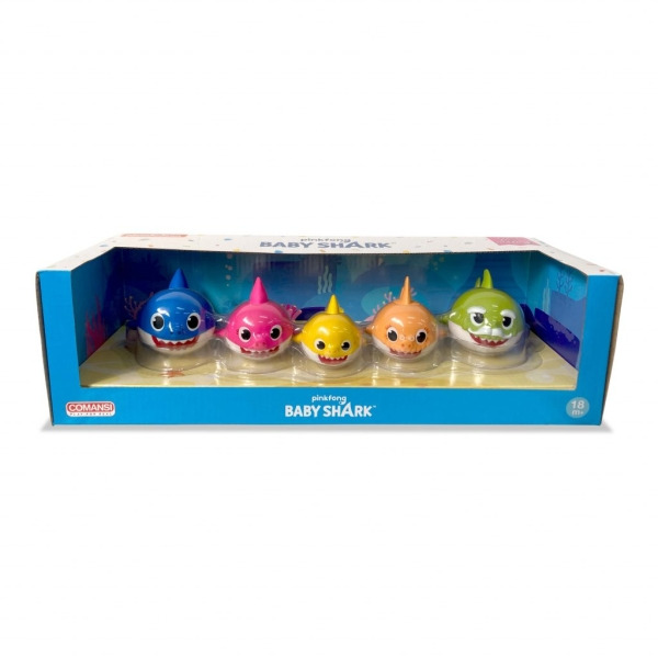 Comansi Set Baby Shark FamilyÂ - 5 Figuras - Colores Vivos - Inspirado en CanciÃ³n Infantil