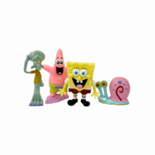 Comansi Set Familia Bob Esponja 4 FigurasÂ - Coleccionable Â - Bob Esponja, Calamardo, Patricio y Don Cangrejo