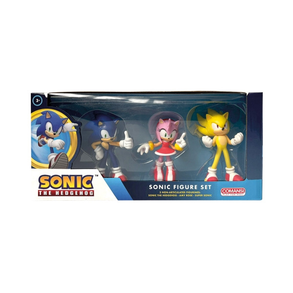 Comansi Set Super Sonic 3 FigurasÂ - Super Sonic, Sonic y Amy Rose - Coleccionable - Regalo Gamer