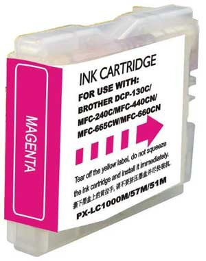 Compatible Brother LC1000XL/LC970XL Magenta Cartucho de Tinta - Reemplaza LC1000M/LC970M