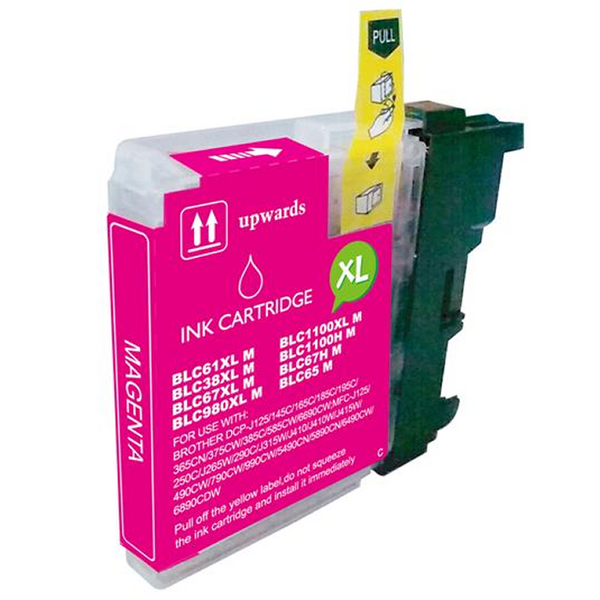 Compatible Brother LC980XL/LC1100XL/LC985XL Magenta Cartucho de Tinta Generico - Reemplaza LC980M/LC1100M/LC985M