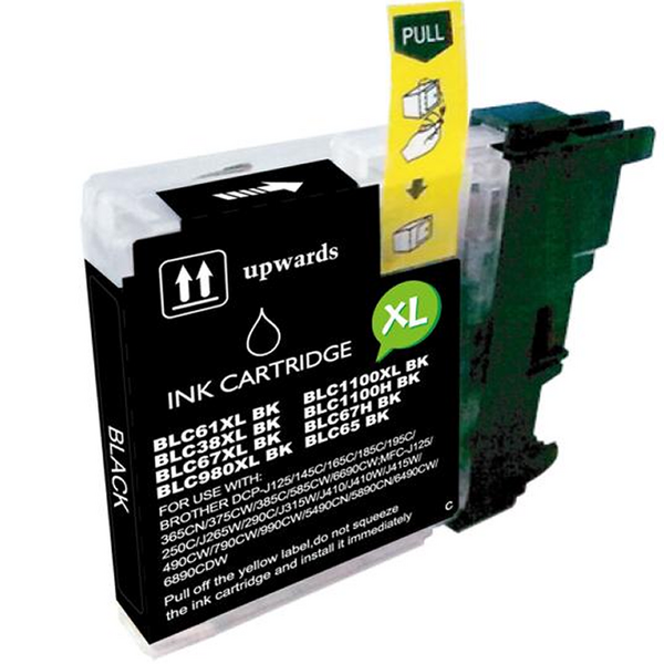 Compatible Brother LC980XL/LC1100XL/LC985XL Negro Cartucho de Tinta Generico - Reemplaza LC980BK/LC1100BK/LC985BK