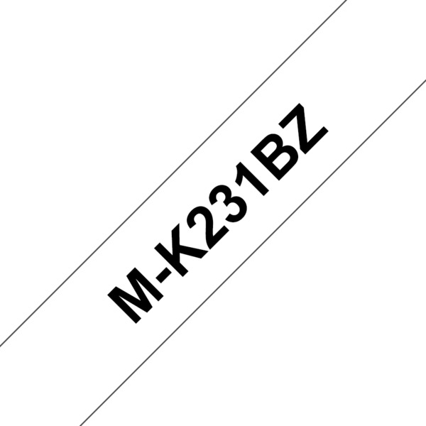 Compatible Brother MK231BZ Cinta No Laminada Generica de Etiquetas - Texto negro sobre fondo blanco - Ancho 12mm x 4 metros