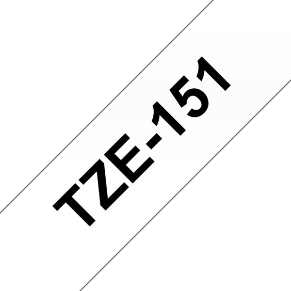 Compatible Brother TZe151 Cinta Laminada Generica de Etiquetas - Texto negro sobre fondo transparente - Ancho 24mm x 8 metros