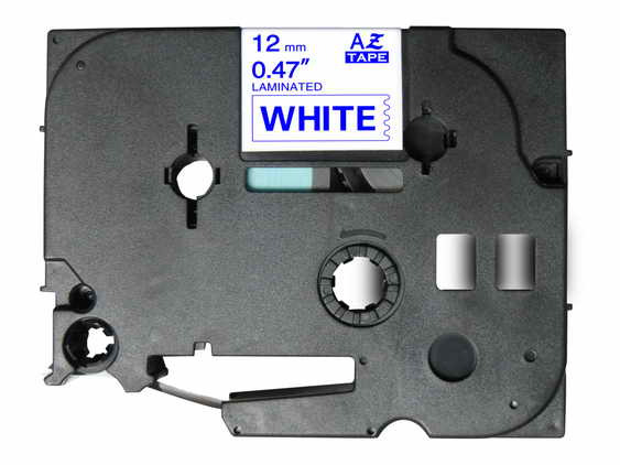 Compatible Brother TZe233 Cinta Laminada Generica de Etiquetas - Texto azul sobre fondo blanco - Ancho 12mm x 8 metros