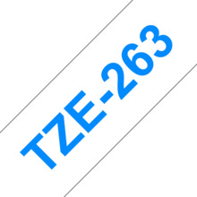Compatible Brother TZe263 Cinta Laminada Generica de Etiquetas - Texto azul sobre fondo blanco - Ancho 36mm x 8 metros