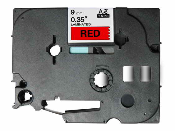 Compatible Brother TZe421 Cinta Laminada Generica de Etiquetas - Texto negro sobre fondo rojo - Ancho 9mm x 8 metros