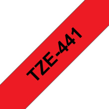 Compatible Brother TZe441 Cinta Laminada Generica de Etiquetas - Texto negro sobre fondo rojo - Ancho 18mm x 8 metros