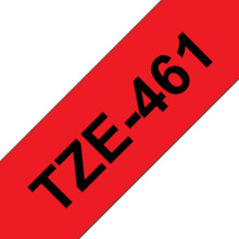 Compatible Brother TZe461 Cinta Laminada Generica de Etiquetas - Texto negro sobre fondo rojo - Ancho 36mm x 8 metros
