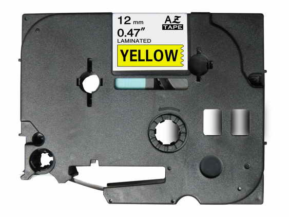 Compatible Brother TZe631 Cinta Laminada Generica de Etiquetas - Texto negro sobre fondo amarillo - Ancho 12mm x 8 metros