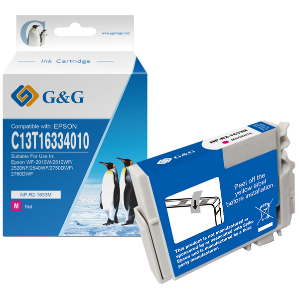 Compatible G&G Epson T1633/T1623 (16XL) Magenta Tinta Pigmentada - Reemplaza C13T16334012/C13T16234012
