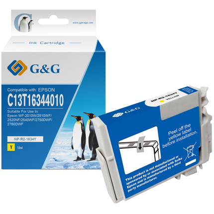Compatible G&G Epson T1634/T1624 (16XL) Amarillo Tinta Pigmentada - Reemplaza C13T16344012/C13T16244012
