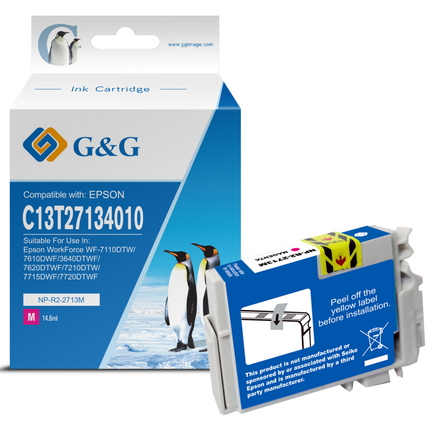 Compatible G&G Epson T2713/T2703 (27XL) Magenta Cartucho de Tinta Generico - Reemplaza C13T27134012/C13T27034012