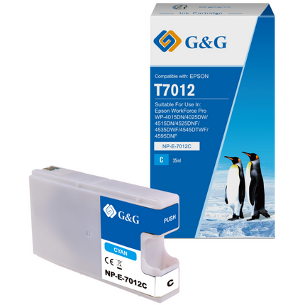 Compatible G&G Epson T7012 Cyan Cartucho de Tinta Generico - Reemplaza C13T70124010