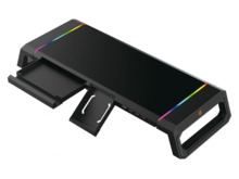 Conceptronic Soporte Elevador Gaming para Monitor - 4 Puertos USB-A 2.0 - Iluminacion RGB Ajustable - Cajon y Soporte para Smart