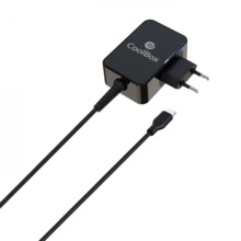 Coolbox Cargador Universal para Portatil 65W USB-C - 14 Adaptadores - Compatible con QC3.0 - TecnologÃ­a GaN - Cable de 1.80m