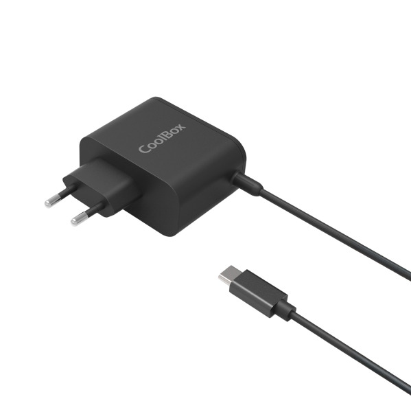 Coolbox Cargador Universal para Portatil 65W USB-C - Compatible con QC3.0 - TecnologÃ­a GaN - Cable de 1.20m