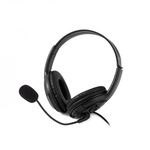 Coolbox CoolChat U1 Auriculares con Microfono - Diadema Ajustable - Almohadillas Acolchadas - Control de Volumen - Cable de 2m -