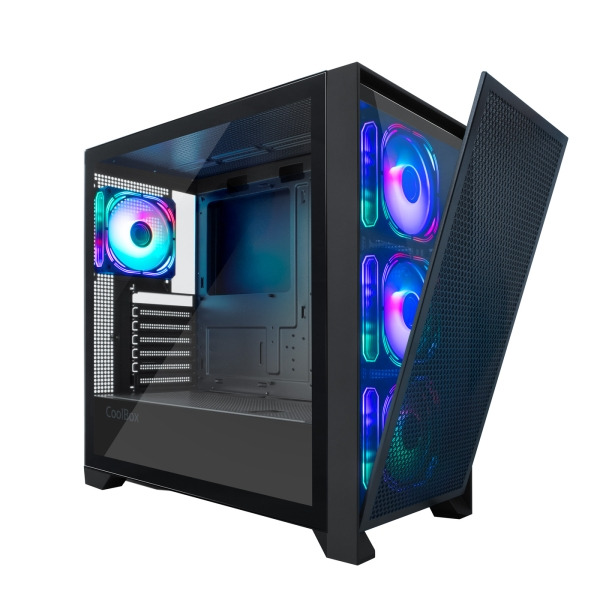 Coolbox GE2000 DualView Caja Torre ATX, Micro ATX, Mini-ITX - Frontal Doble Intercambiable - Lateral Cristal Templado - TamaÃ±o