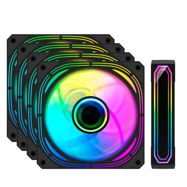 Coolbox Infinity Pro Kit 4 Ventiladores ARGB - Efecto Tunel de Infinito - Silencioso - Rodamiento Hidraulico - Gran Flujo de Air