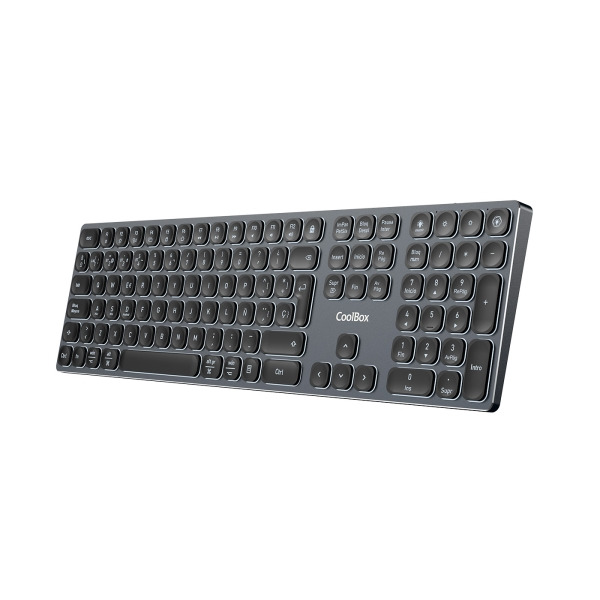Coolbox Moonlight B431 Teclado Inalambrico - RF 2.4G y Bluetooth 5.1 - Teclas ABS Redondeadas Silencioso - Retroiluminado con 7