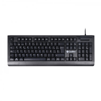 Coolbox TEC04DNI Teclado USB con Lector Inteligente de Tipo PC/SC 2.0 como DNIe o Tarjeta Sanitaria EspaÃ±ola - Idioma EspaÃ±ol - Color Negro