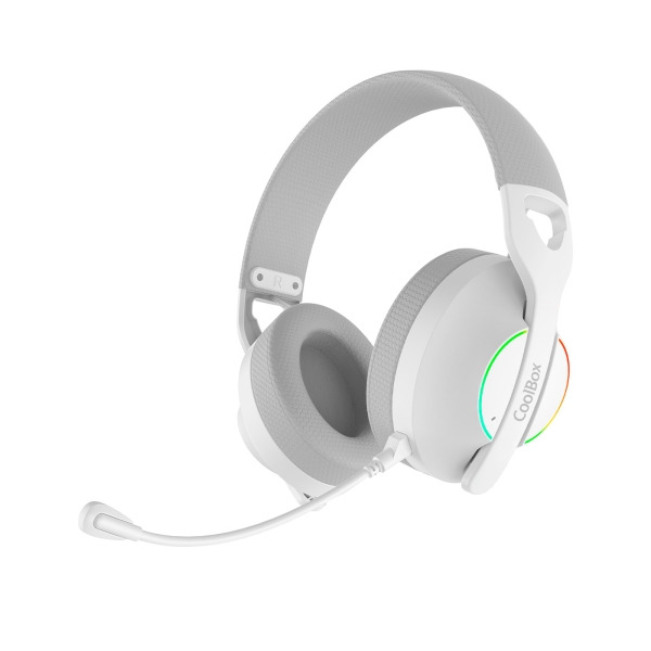 Coolbox WB01 Auriculares Gaming Inalambricos con Microfono - Conectividad Bluetooth 5.4, Inalmabrica 2.4Ghz o Jack - Iluminacion