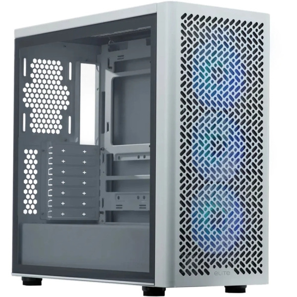Cooler Master Elite 502 Caja Torre E-ATX - 3 Ventiladores 120mm RGB - Ventana Lateral - Gestion de Cables - Audio - 1xUSB-A - 1x