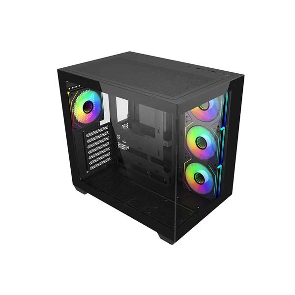 Cooler Master Elite 681 Caja Semitorre ATX/MicroATX/Mini-ITX - 4 Ventiladores 120mm RGB - Vista Panoramica - Doble Camara - Audi