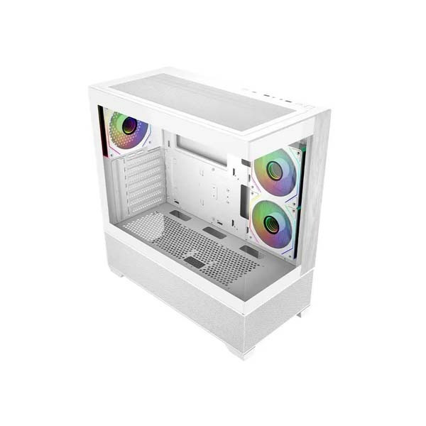 Cooler Master Elite 690 Wood Caja Semitorre ATX/MicroATX/Mini-ITX - 3 Ventiladores 120mm RGB - Vista Panoramica - Doble Camara -
